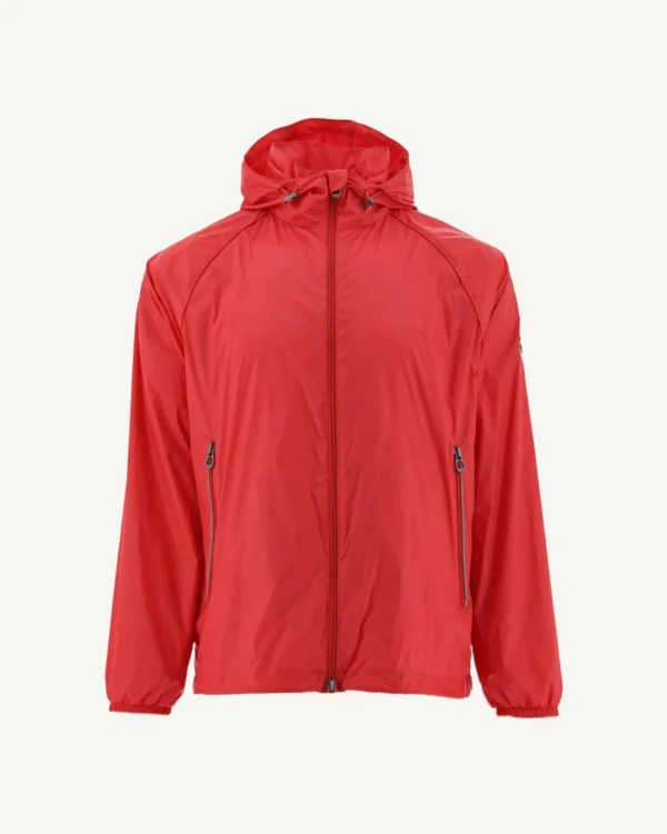 Cheap Mistral Bright Red Hooded Windbreaker Men Down Jackets And Jackets