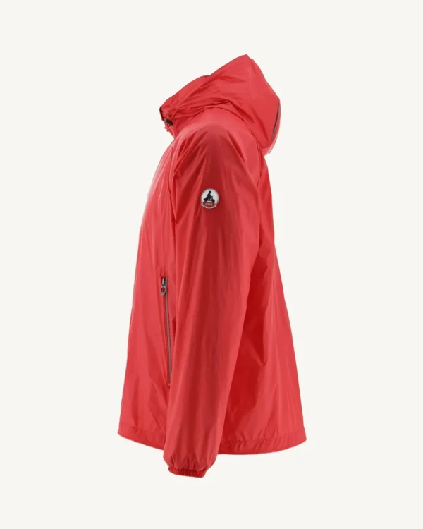 Cheap Mistral Bright Red Hooded Windbreaker Men Down Jackets And Jackets