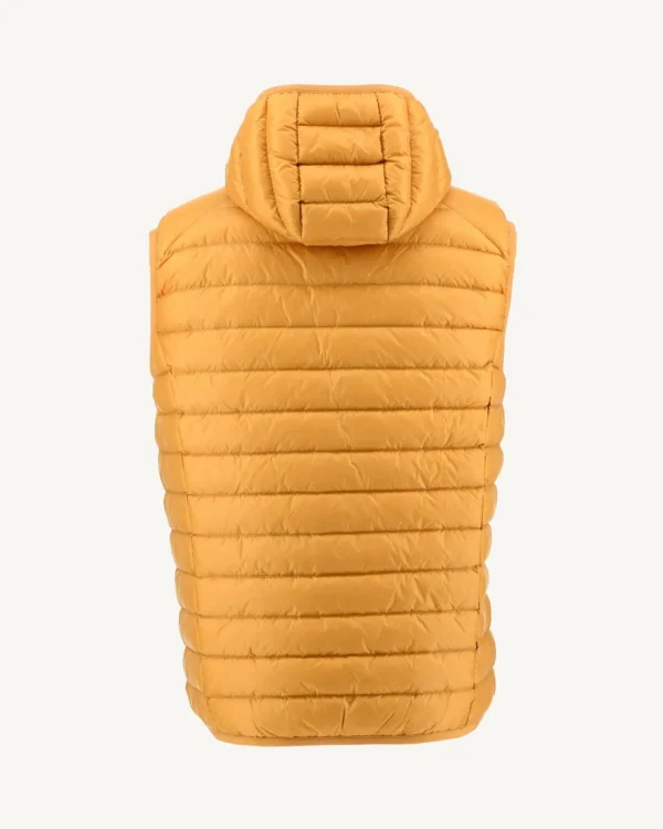 Cheap Mustard Pat Sleeveless Hooded Down Jacket Men Down Jackets And Jackets