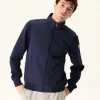 Outlet Navy Bardenas Bi-Material Hooded Jacket Men Down Jackets And Jackets