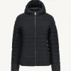 Shop Navy Cloe Hooded Wool Padded Jacket Women Down Jackets & Jackets