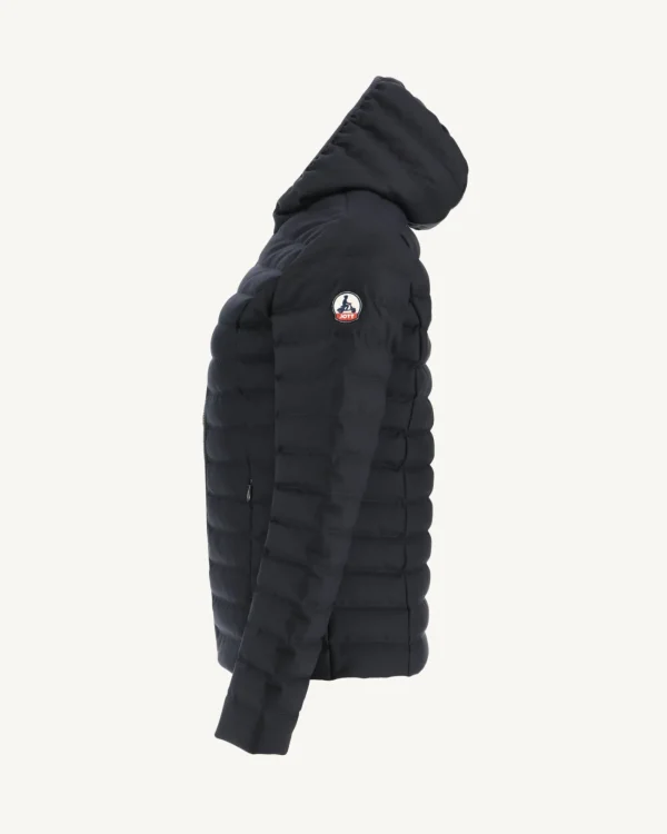 Shop Navy Cloe Hooded Wool Padded Jacket Women Down Jackets & Jackets