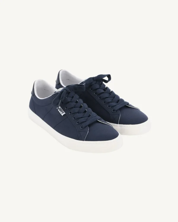 Hot Navy Horizon Canvas Trainers Shoes