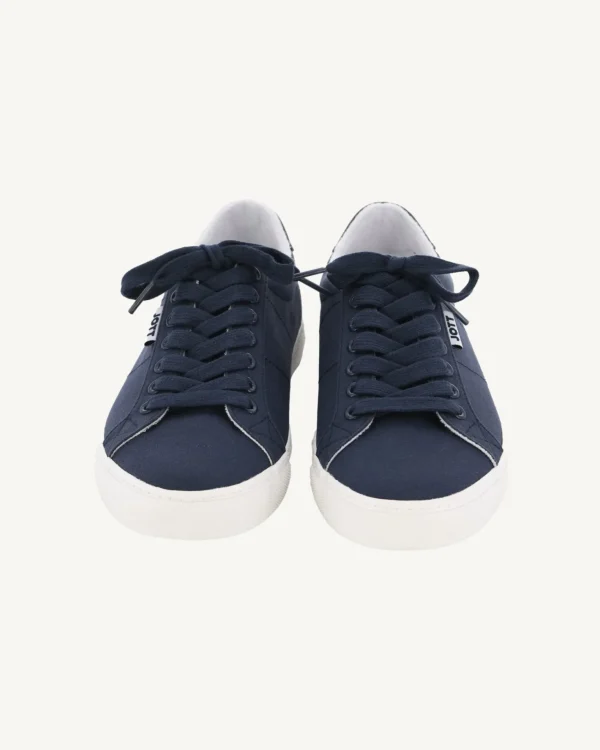 Hot Navy Horizon Canvas Trainers Shoes