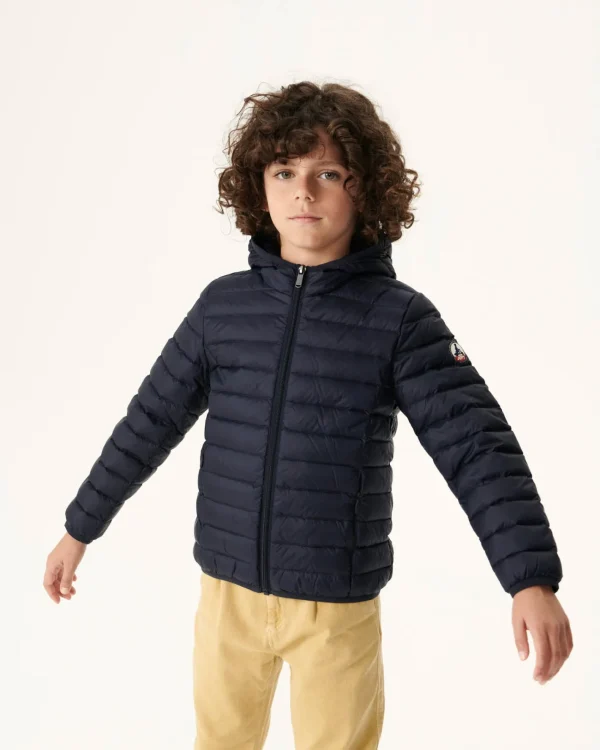 Cheap Navy Hugo Children'S Lightweight Hooded Down Jacket Kids Down Jackets