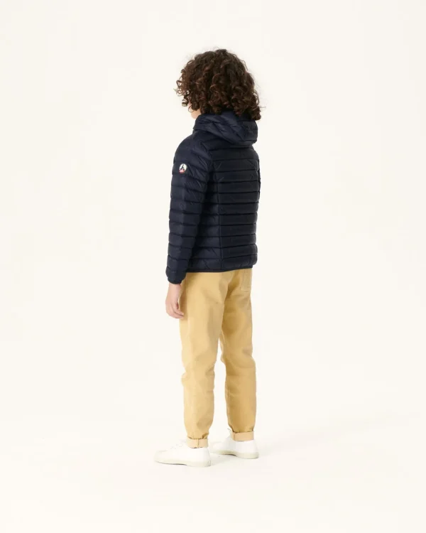 Cheap Navy Hugo Children'S Lightweight Hooded Down Jacket Kids Down Jackets