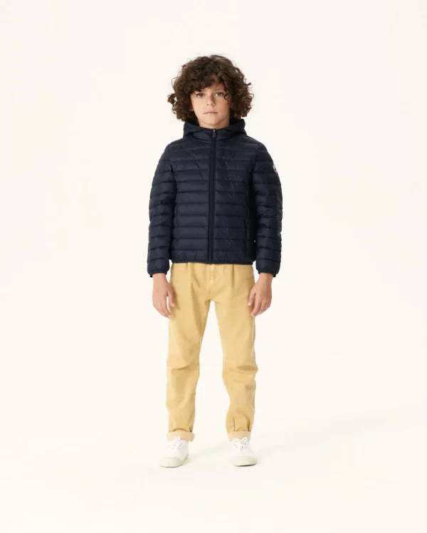 Cheap Navy Hugo Children'S Lightweight Hooded Down Jacket Kids Down Jackets