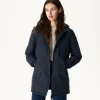 Cheap Navy Roma Reversible Long Down Jacket Women Down Jackets & Jackets