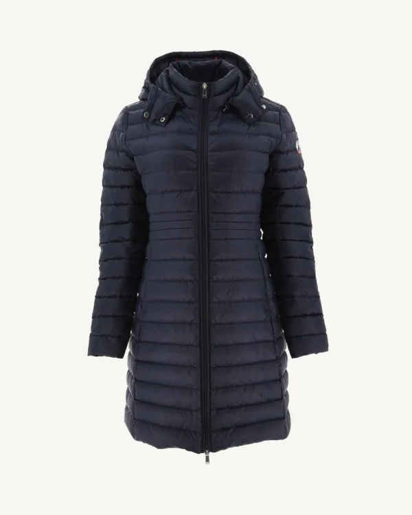 Clearance Navy Vero Long Hooded Puffer Jacket Women Down Jackets & Jackets