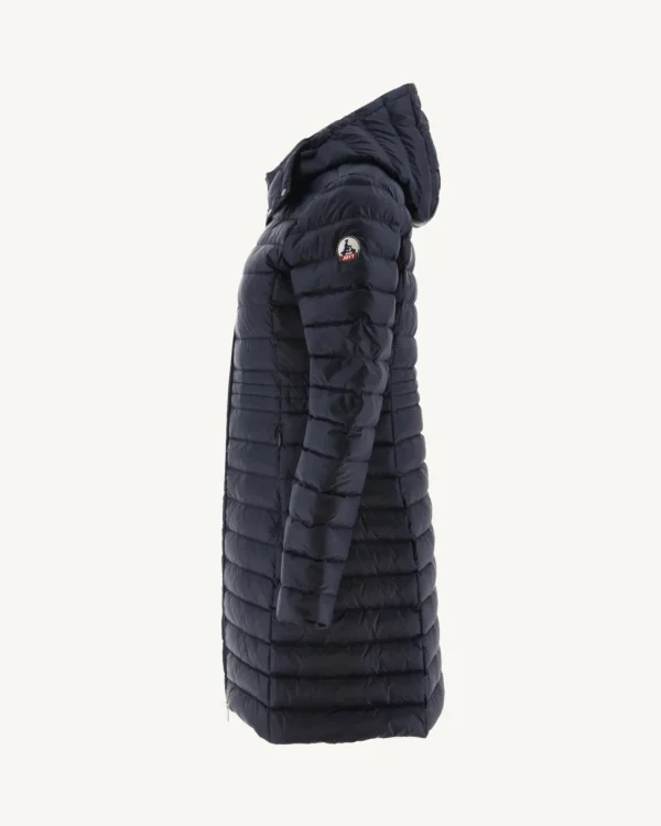 Clearance Navy Vero Long Hooded Puffer Jacket Women Down Jackets & Jackets