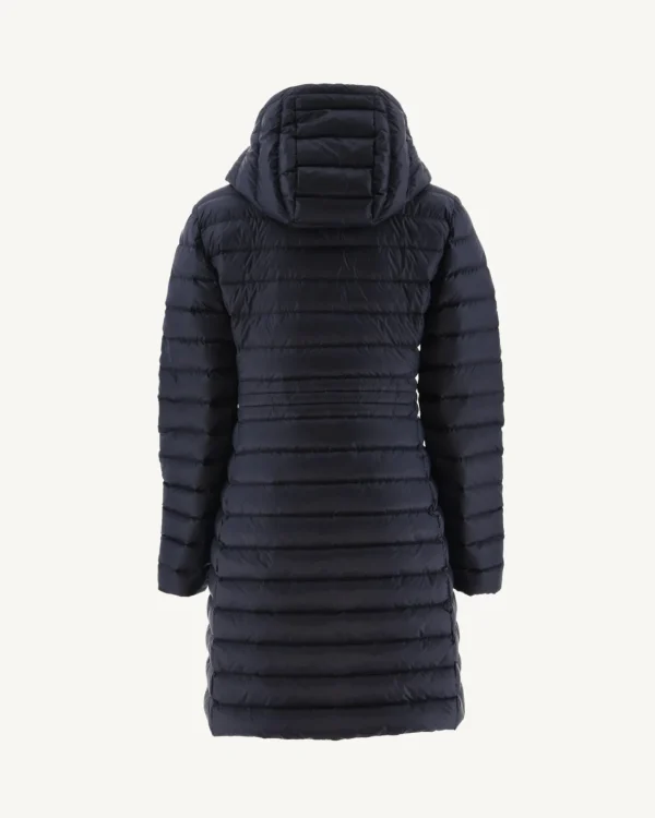 Clearance Navy Vero Long Hooded Puffer Jacket Women Down Jackets & Jackets