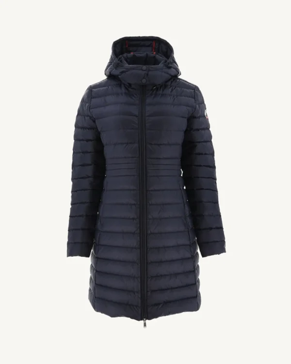 Clearance Navy Vero Long Hooded Puffer Jacket Women Down Jackets & Jackets