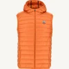 Online Orange Pat Hooded Sleeveless Down Jacket Men Down Jackets And Jackets