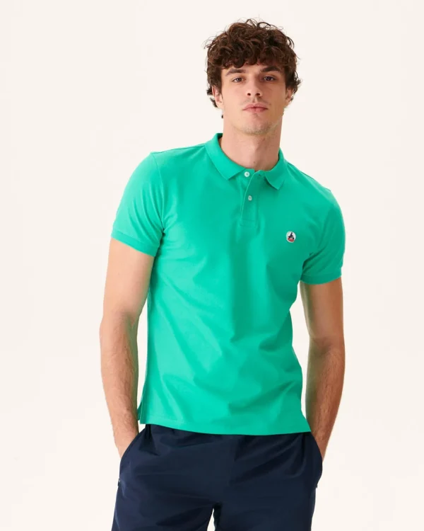 New Organic Cotton Polo Shirt Green Marbella Men Clothes