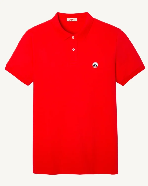 Sale Organic Cotton Polo Shirt Bright Red Marbella Men Clothes