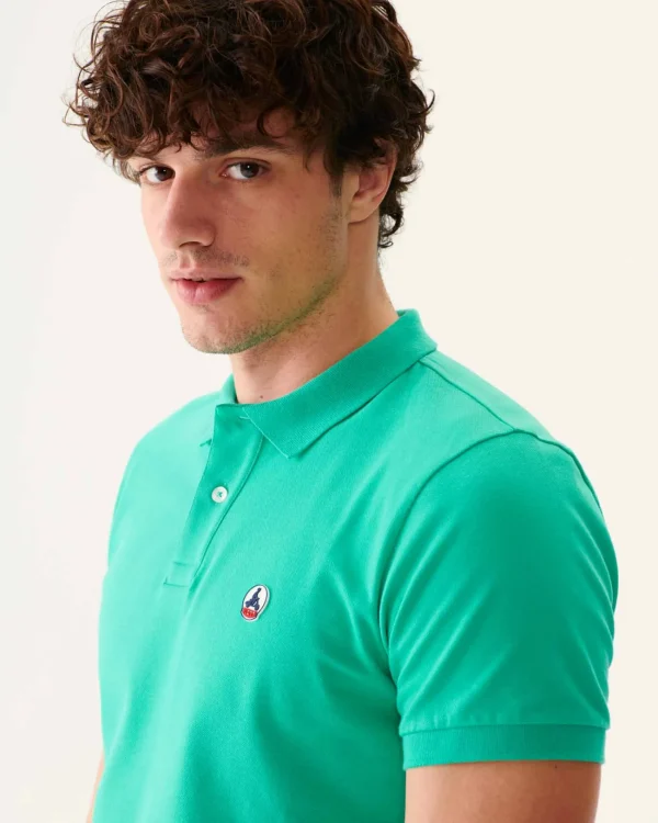 New Organic Cotton Polo Shirt Green Marbella Men Clothes