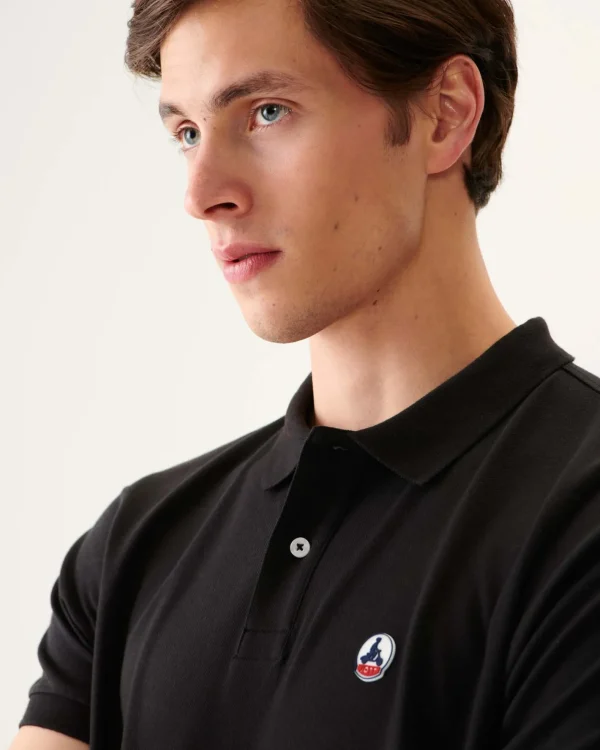 New Organic Cotton Polo Shirt Black Marbella Men Clothes