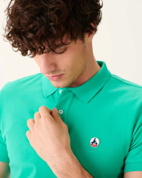 New Organic Cotton Polo Shirt Green Marbella Men Clothes