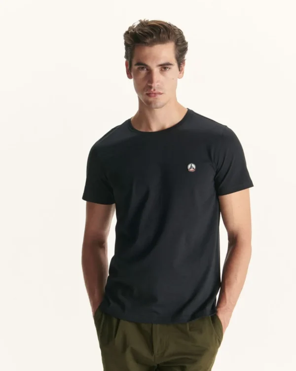 Hot Organic Cotton T-Shirt Black Pietro Men Clothes