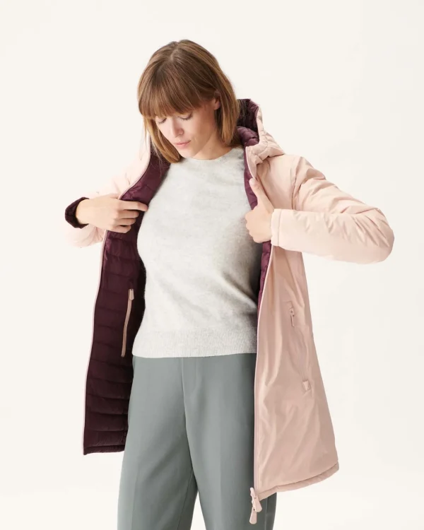 Cheap Pale Pink/Moscow Aubergine Reversible Down Jacket Women Down Jackets & Jackets