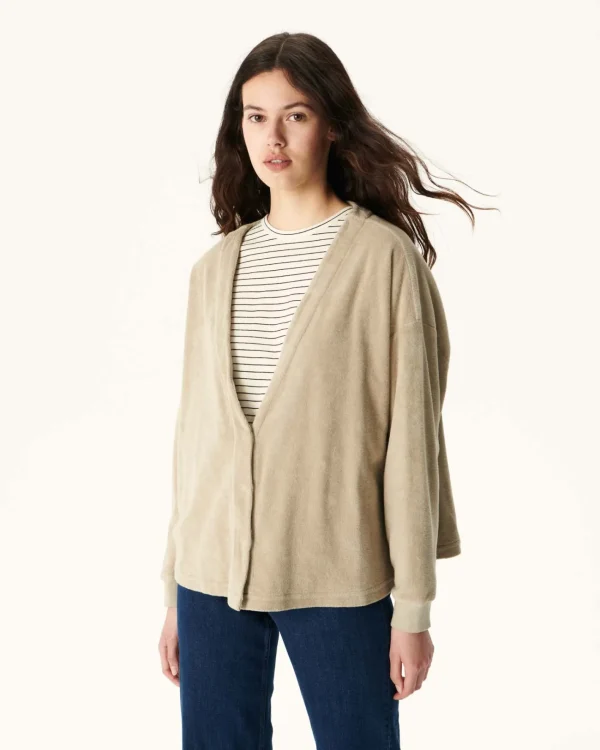 Cheap Pamplona Beige Long Sleeve Cardigan Women Clothes