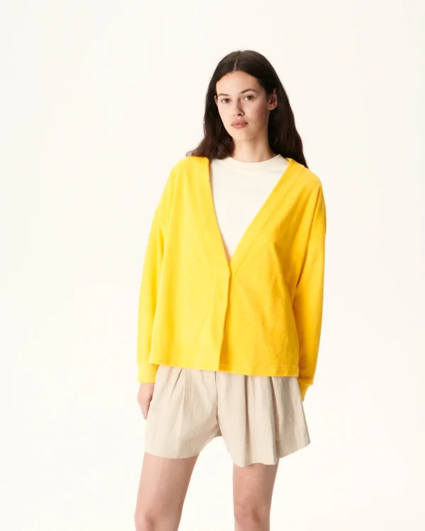 Fashion Pamplona Citron Long Sleeve Cardigan Women Clothes