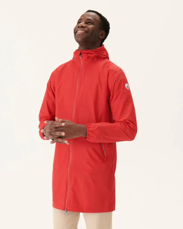 Online Pocketable Raincoat Bright Red Stockholm Men Down Jackets And Jackets