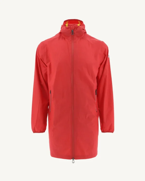 Online Pocketable Raincoat Bright Red Stockholm Men Down Jackets And Jackets