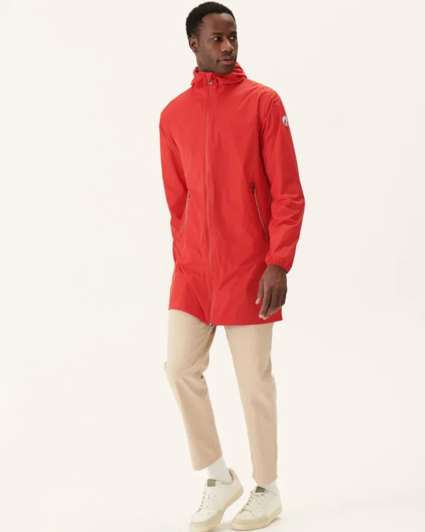 Online Pocketable Raincoat Bright Red Stockholm Men Down Jackets And Jackets