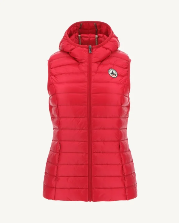 Shop Red Mali Light Sleeveless Padded Jacket Women Down Jackets & Jackets