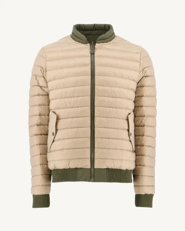 Shop Reversible Army/Beige Bombay Down Jacket Men Down Jackets And Jackets