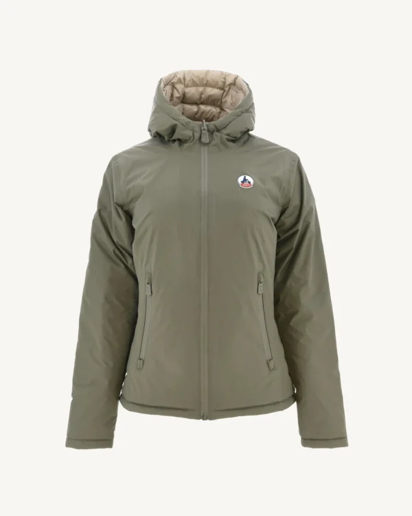 Shop Reversible Army/Vienna Beige Down Jacket Women Down Jackets & Jackets