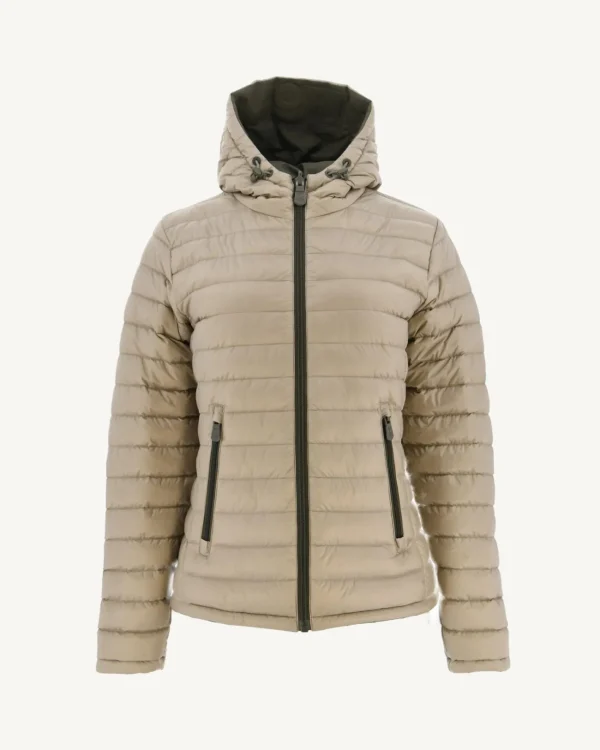 Shop Reversible Army/Vienna Beige Down Jacket Women Down Jackets & Jackets