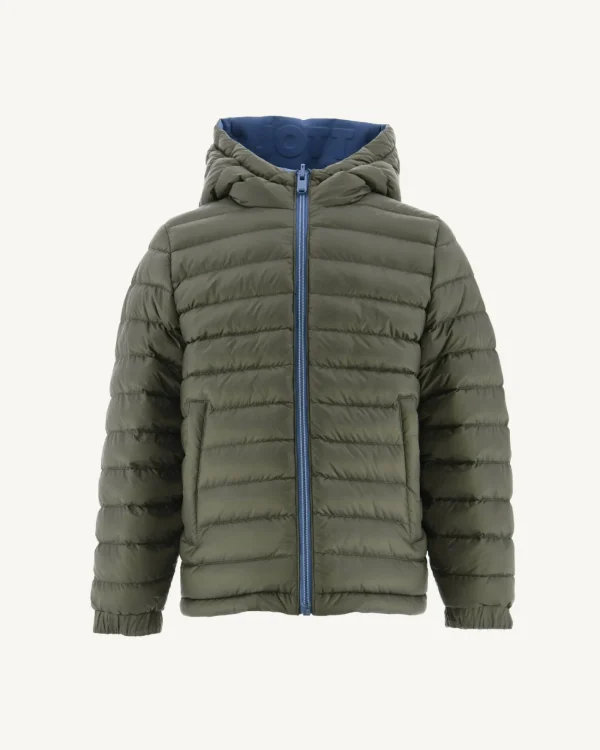 Outlet Reversible Down Jacket Denim Blue/Army Child Zurich Kids Down Jackets