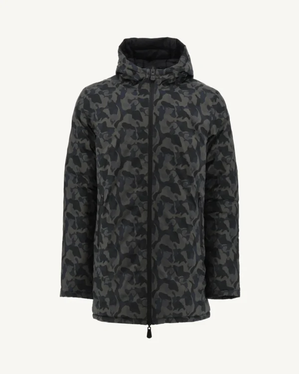 Clearance Reversible Down Jacket Military Print/Black Amsterdam Men Down Jackets And Jackets