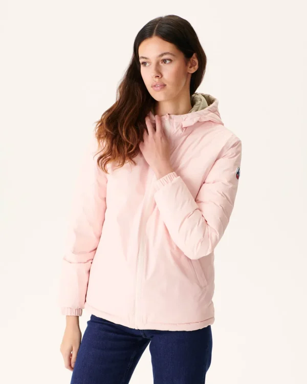 Discount Reversible Hooded Down Jacket Light Pink/Vienna Beige Women Down Jackets & Jackets