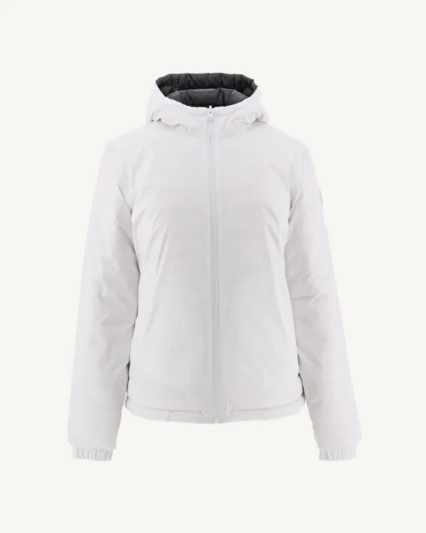 Clearance Reversible Hooded Down Jacket White/Vienna Anthracite Women Down Jackets & Jackets