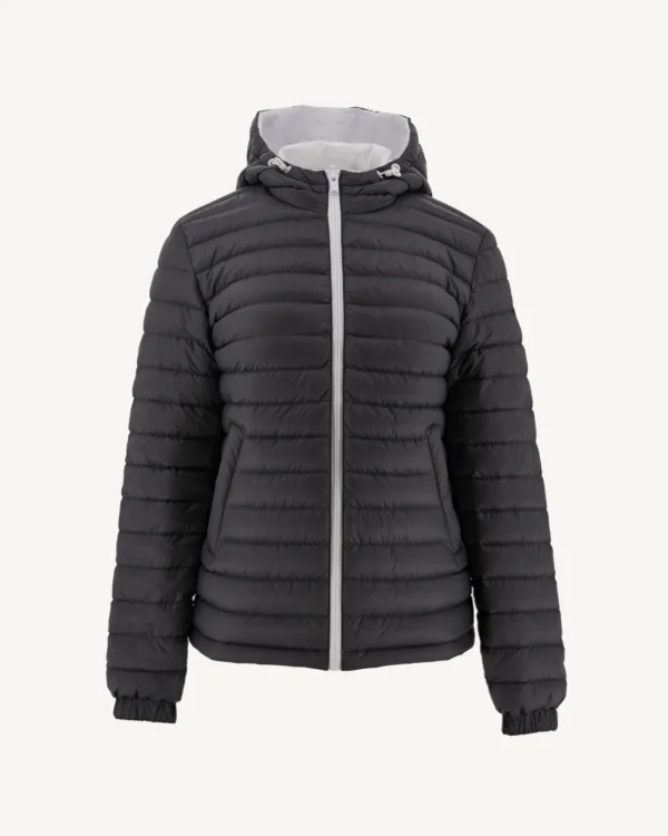 Clearance Reversible Hooded Down Jacket White/Vienna Anthracite Women Down Jackets & Jackets