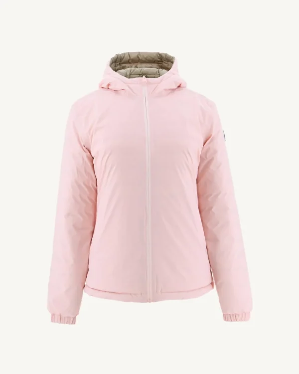 Discount Reversible Hooded Down Jacket Light Pink/Vienna Beige Women Down Jackets & Jackets