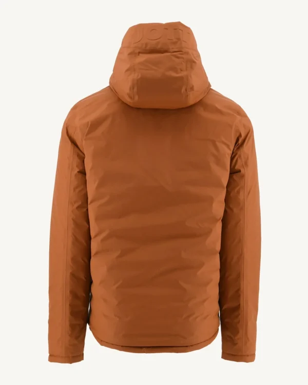 Clearance Reversible Hooded Down Jacket Caramel/Mustard Bergen Men Down Jackets And Jackets