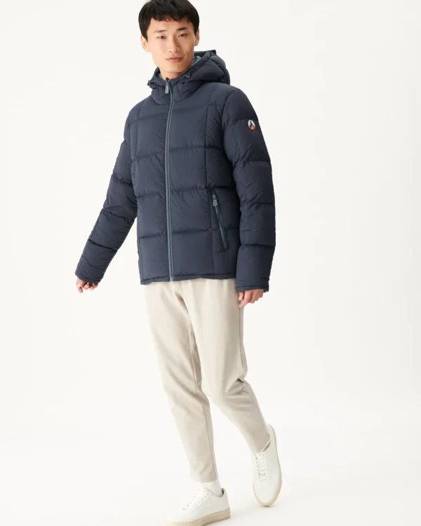 Fashion Reversible Hooded Down Jacket Great Cold Blue/Navy Aspen Men Down Jackets And Jackets