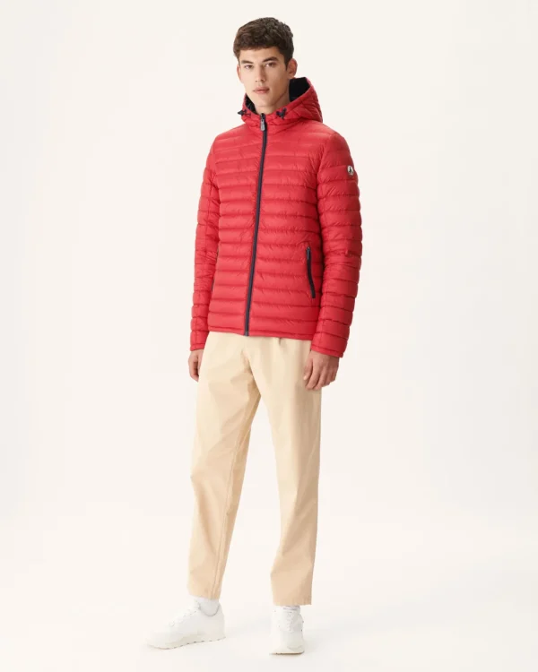 Store Reversible Hooded Down Jacket Navy/Red Bergen Men Down Jackets And Jackets