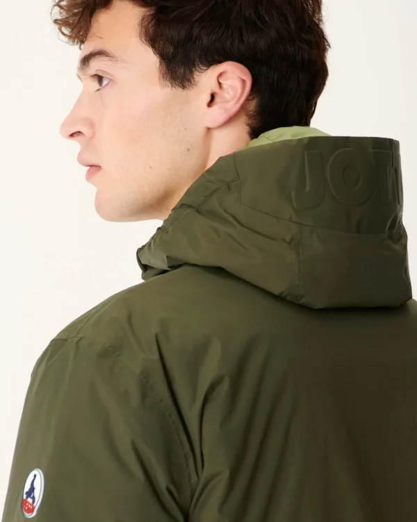 Hot Reversible Hooded Down Jacket Army/Light Khaki Bergen Men Down Jackets And Jackets