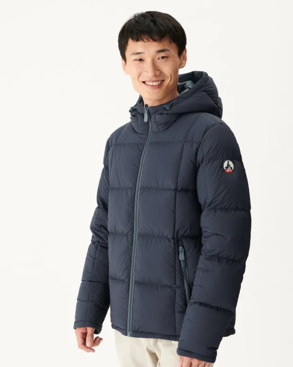 Fashion Reversible Hooded Down Jacket Great Cold Blue/Navy Aspen Men Down Jackets And Jackets