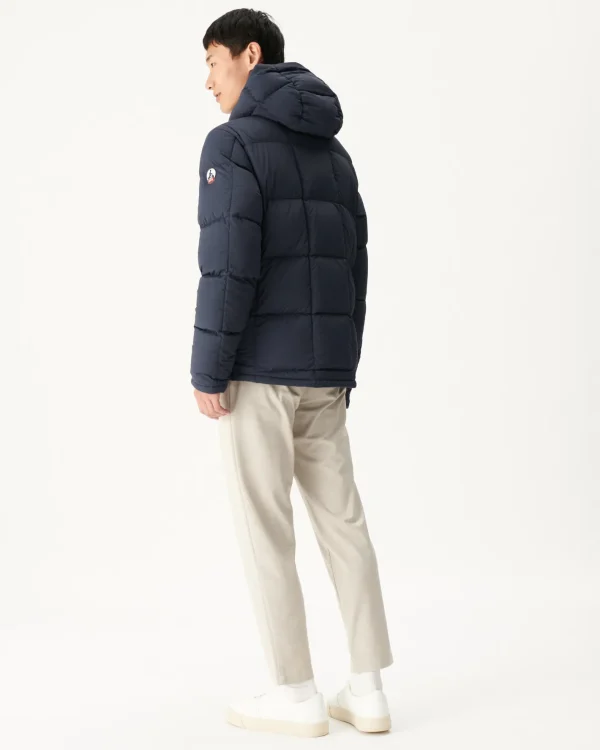 Fashion Reversible Hooded Down Jacket Great Cold Blue/Navy Aspen Men Down Jackets And Jackets