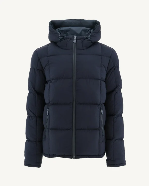 Fashion Reversible Hooded Down Jacket Great Cold Blue/Navy Aspen Men Down Jackets And Jackets