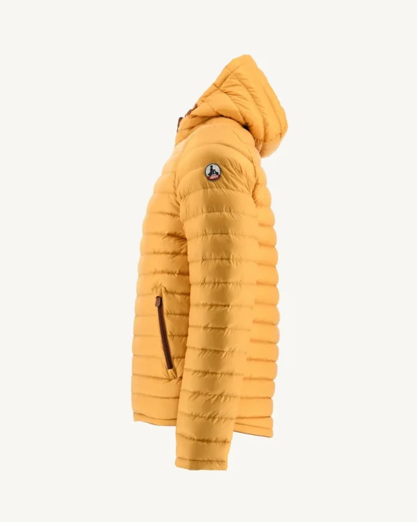 Clearance Reversible Hooded Down Jacket Caramel/Mustard Bergen Men Down Jackets And Jackets