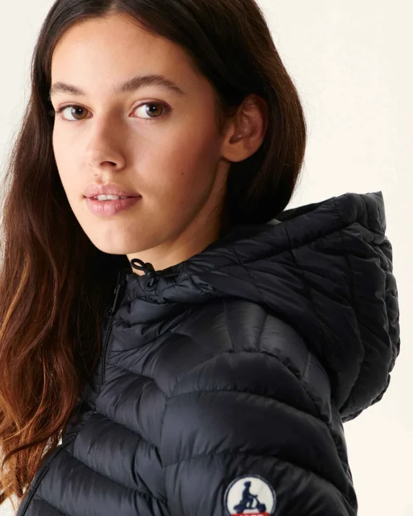 Sale Reversible Hooded Puffer Jacket Noir Vienne Women Down Jackets & Jackets