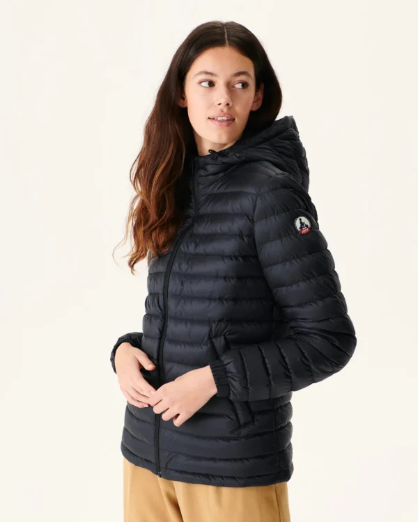 Sale Reversible Hooded Puffer Jacket Noir Vienne Women Down Jackets & Jackets