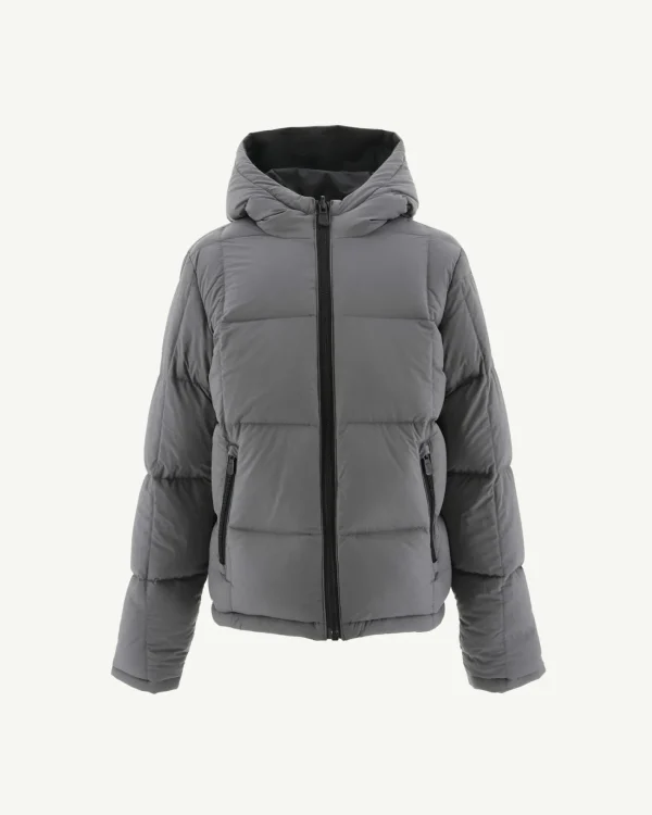 Hot Reversible Hooded Winter Jacket For Children Black/Anthracite Yoko Kids Down Jackets